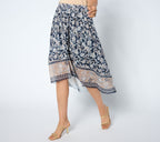 Printed High Low Ruffle Skirt Ruffle Skirt - Washed Black