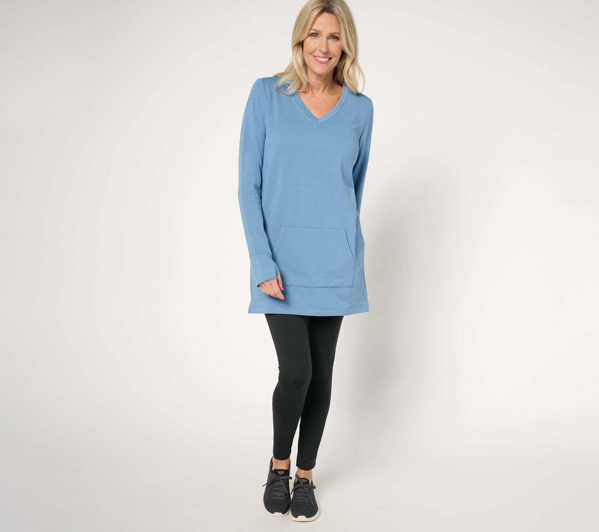 Comfortwear Tunic & Legging Lounge Set - Coronet Blue