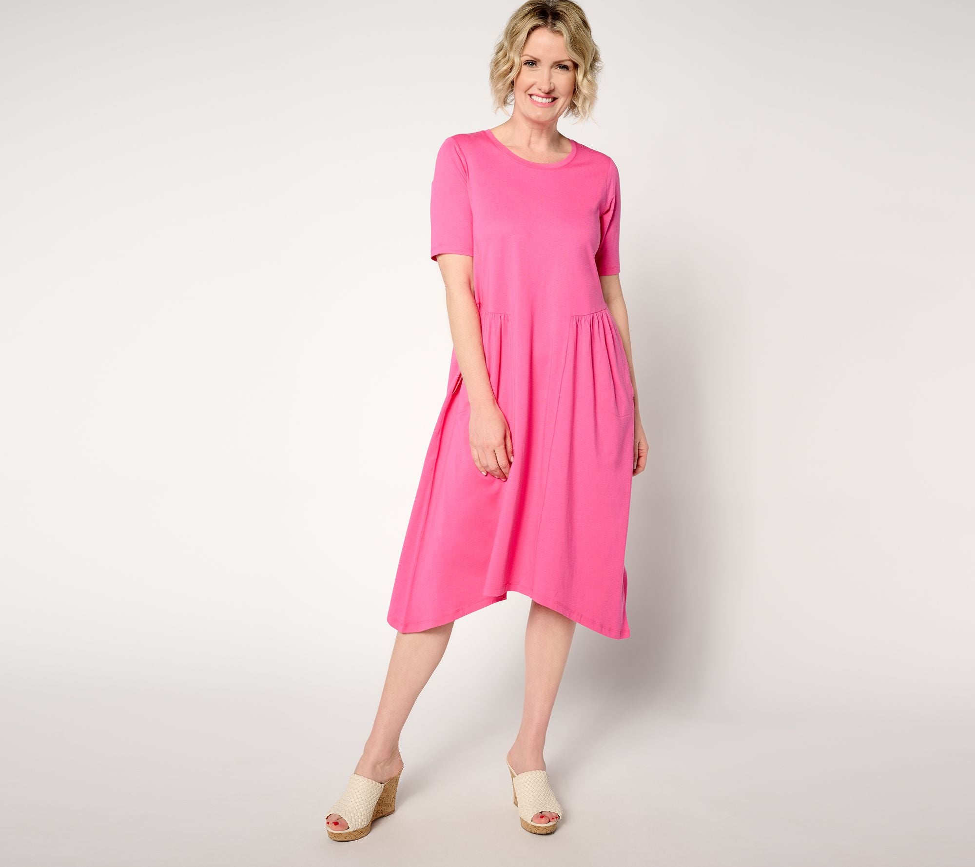 Cotton Modal Gusset Midi Dress - Fruit Punch