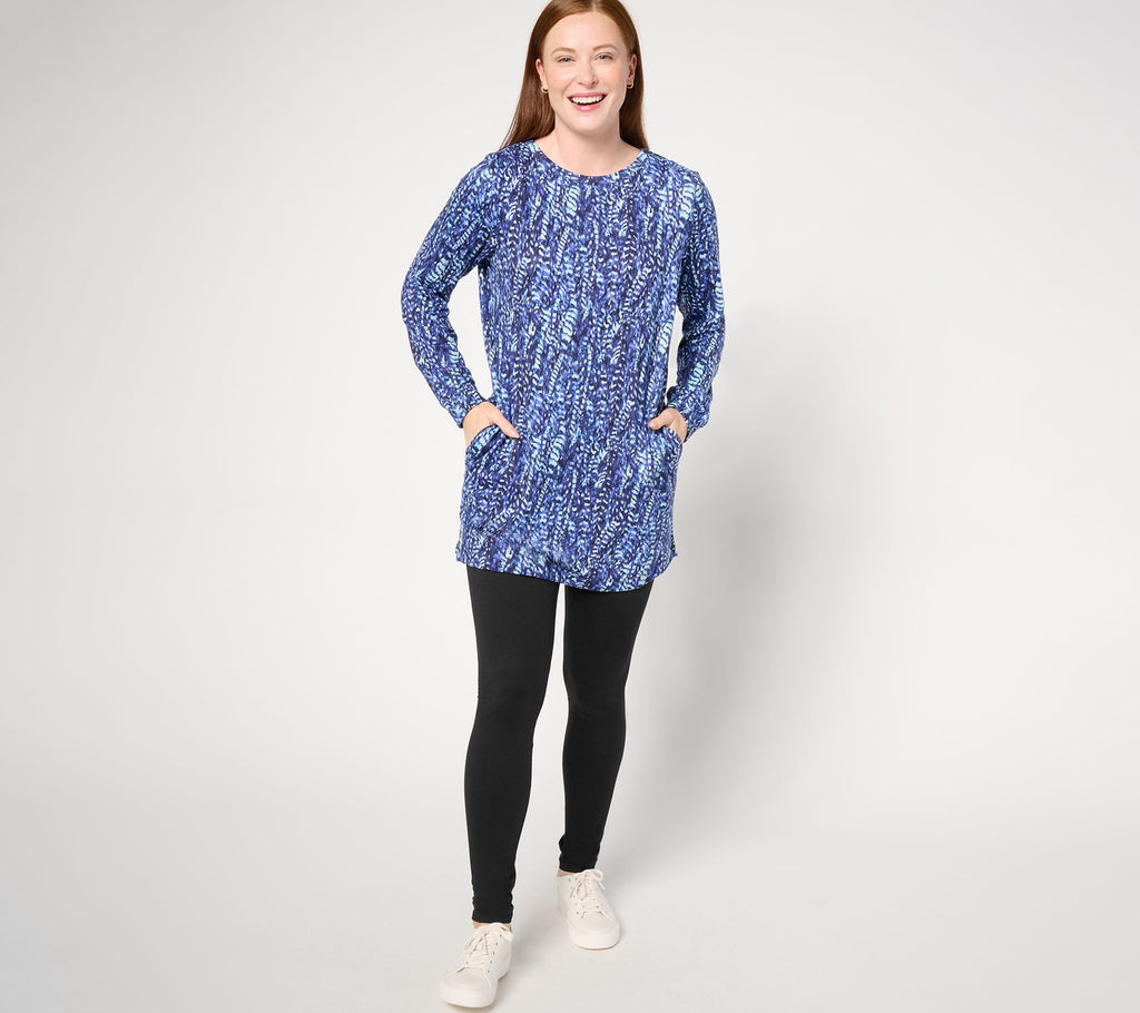 Sweater Knit Tunic & Legging Lounge Set - Navy
