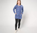 Sweater Knit Tunic & Legging Lounge Set - Navy