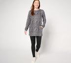 Sweater Knit Tunic & Legging Lounge Set - Ebony