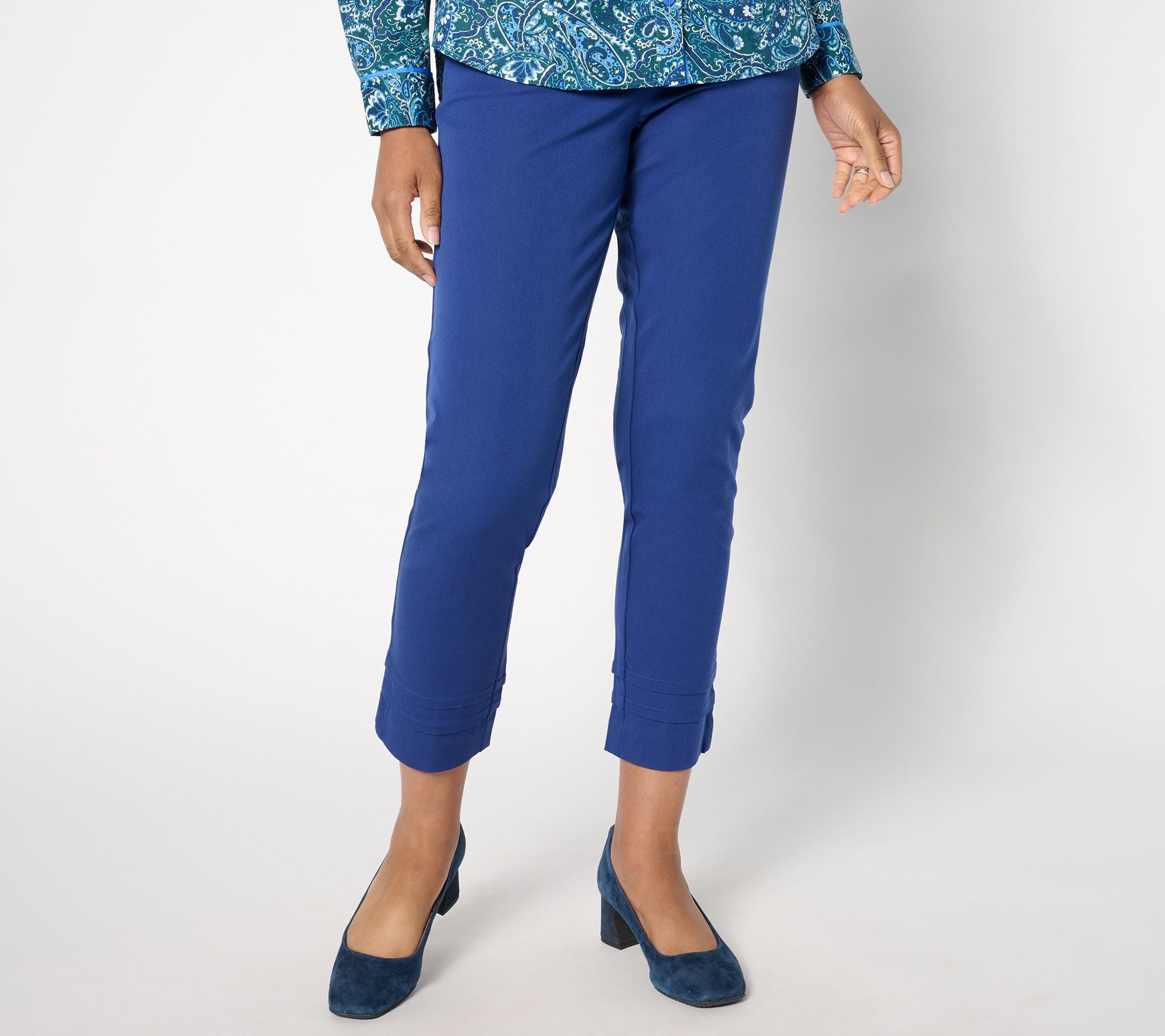 24/7 Stretch Straight Ankle Length Pants - Royal Navy