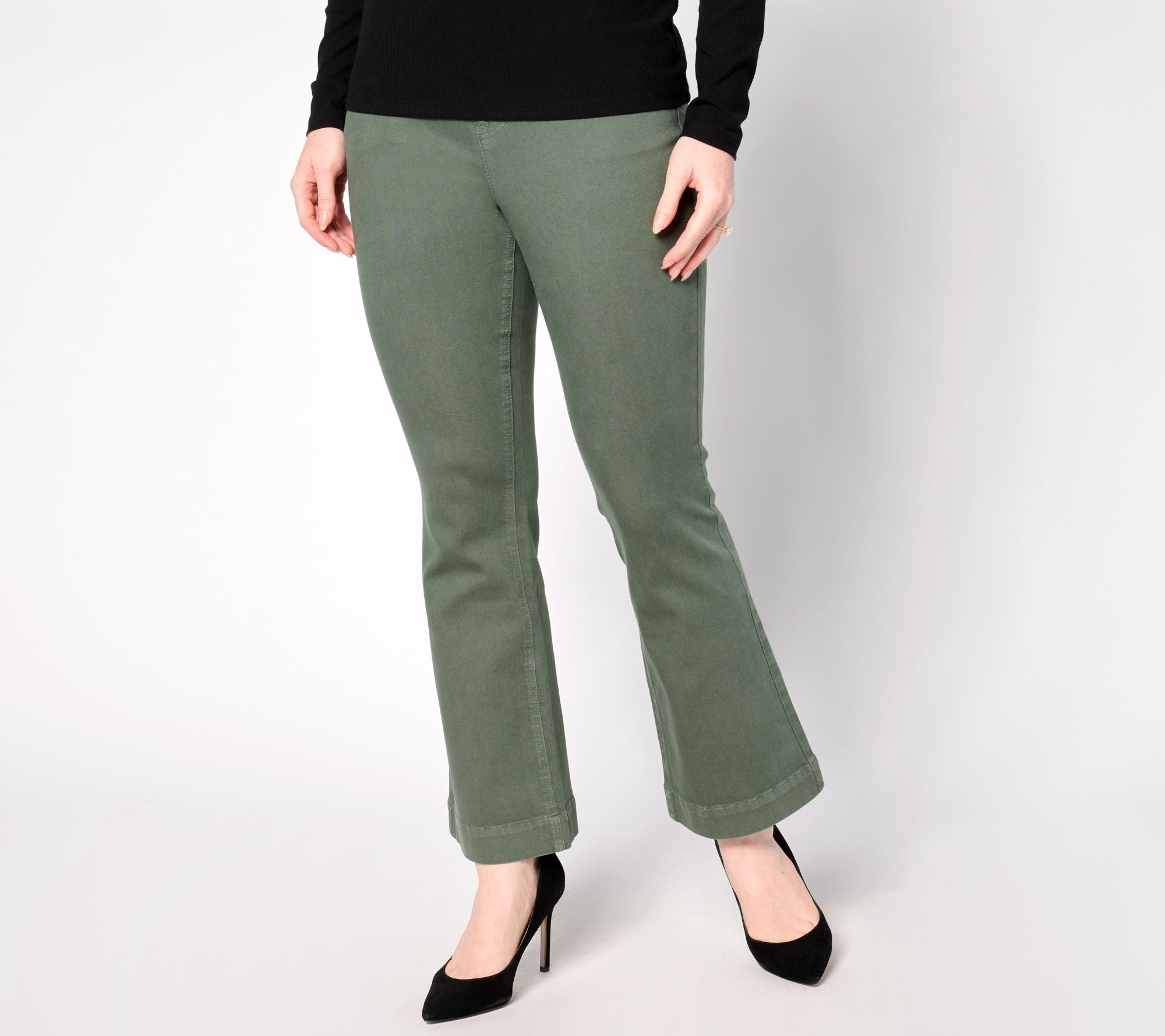 True Denim Color Pull On Ankle Jeans - Forest