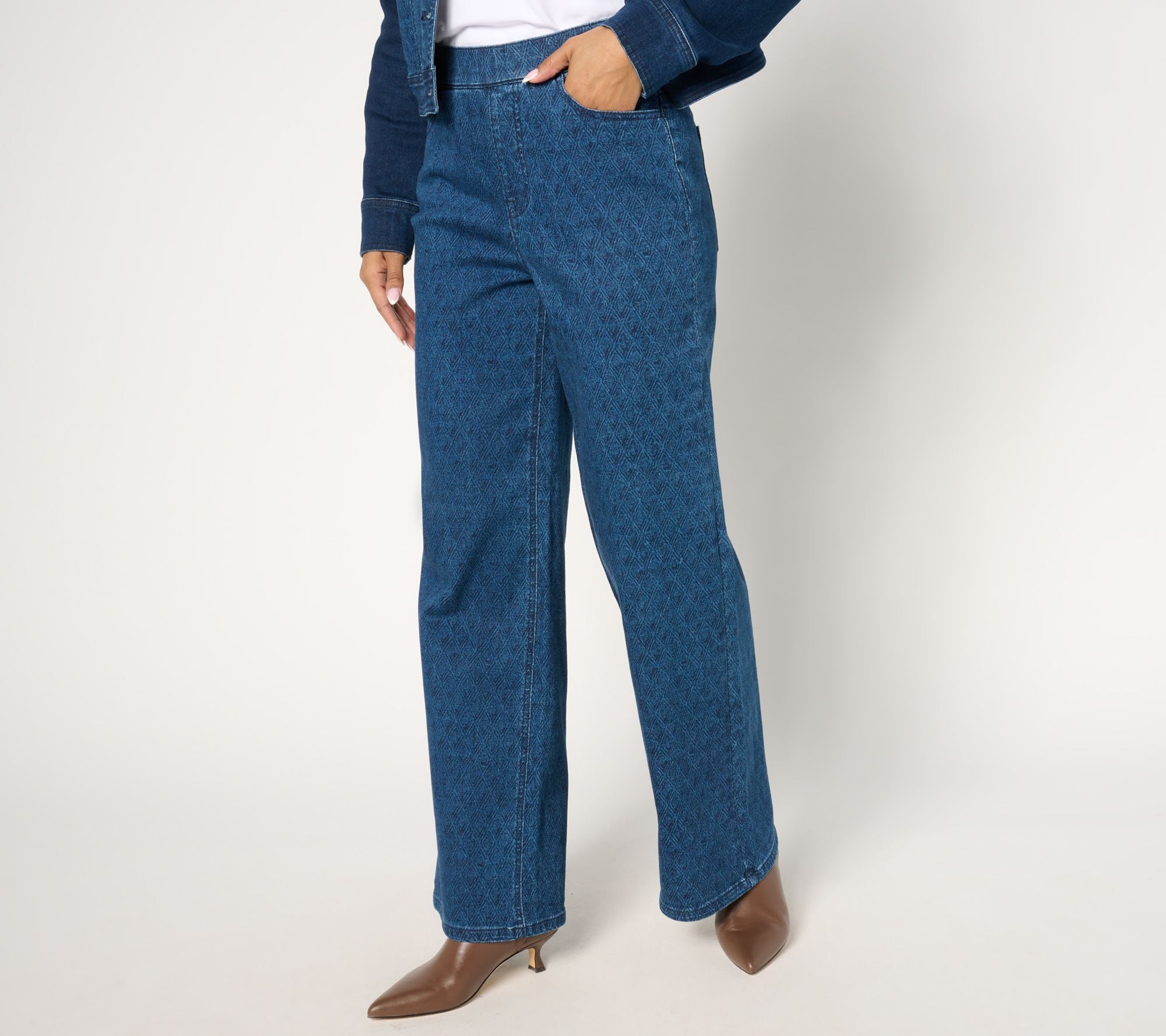 True Denim Indigo Pull On Pattern Trouser - Aged Indigo