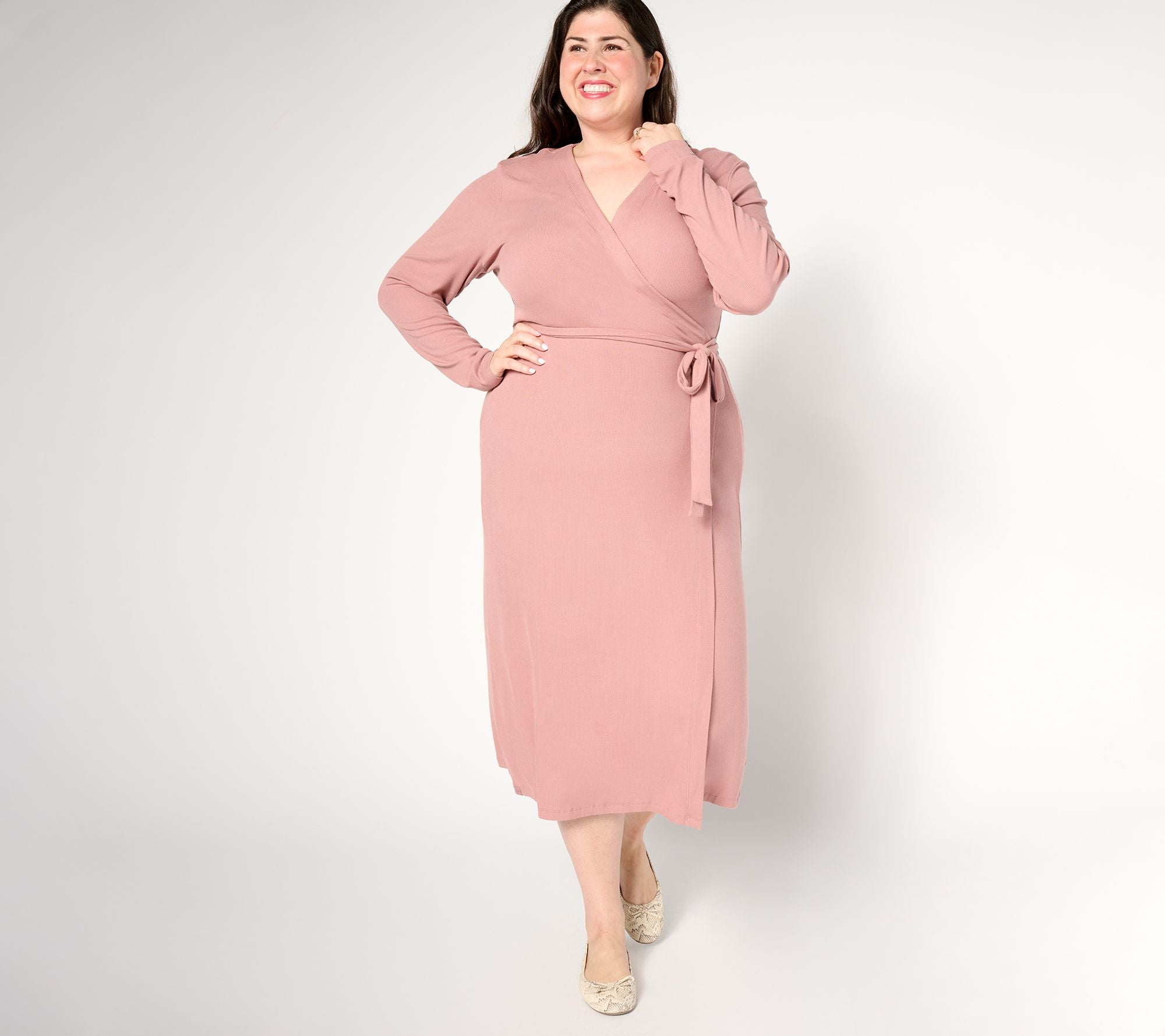 Ultra Soft Rib Wrap Dress