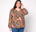 Belle Boho by Kim Gravel Find Your Fire Boho Chic Blouse - Walnut Paisley