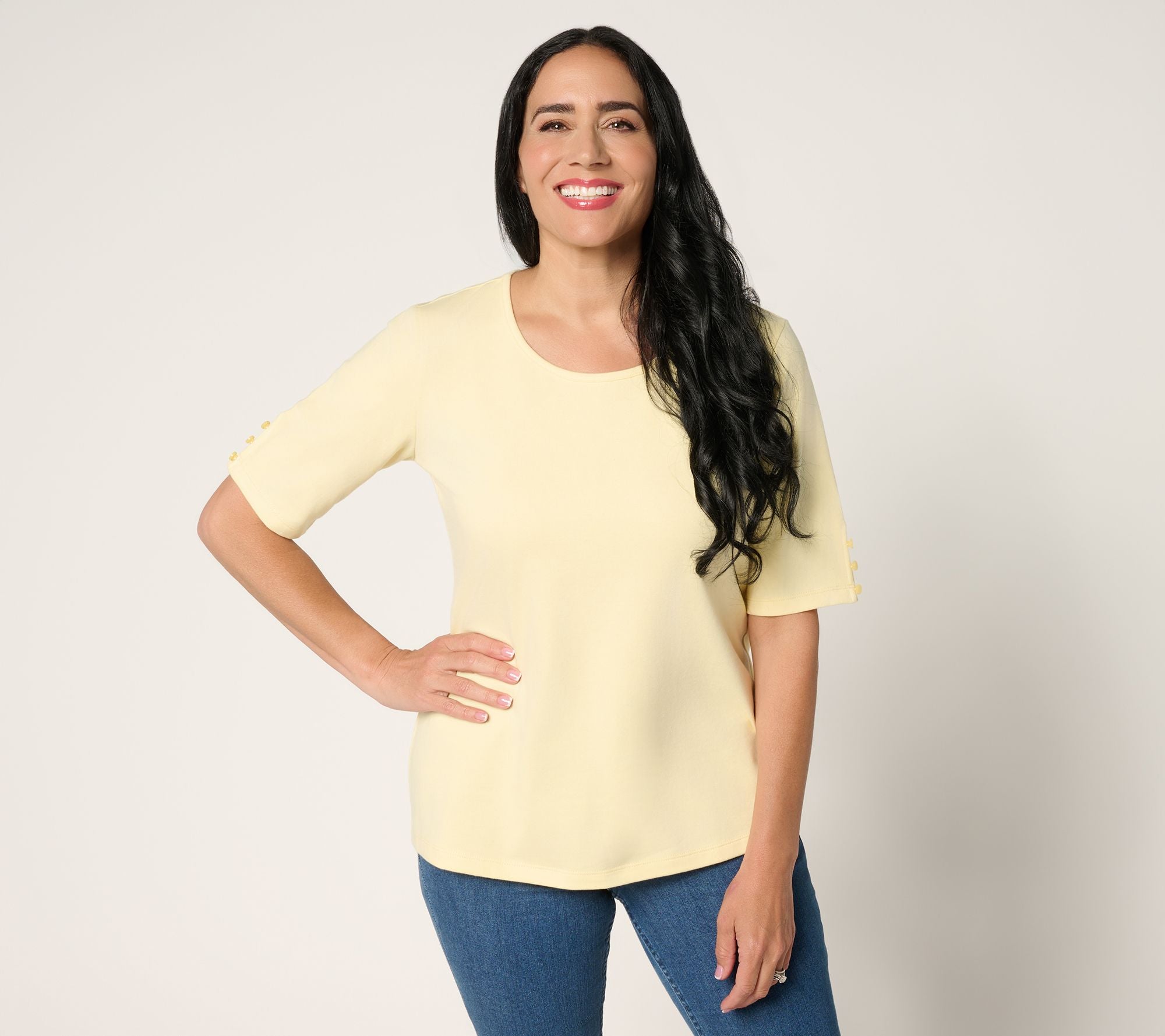 Essentials Perfect Jersey Elbow Sleeve Top