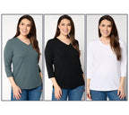 Heavenly Jersey 3-Pack 3/4 Sleeve Tops