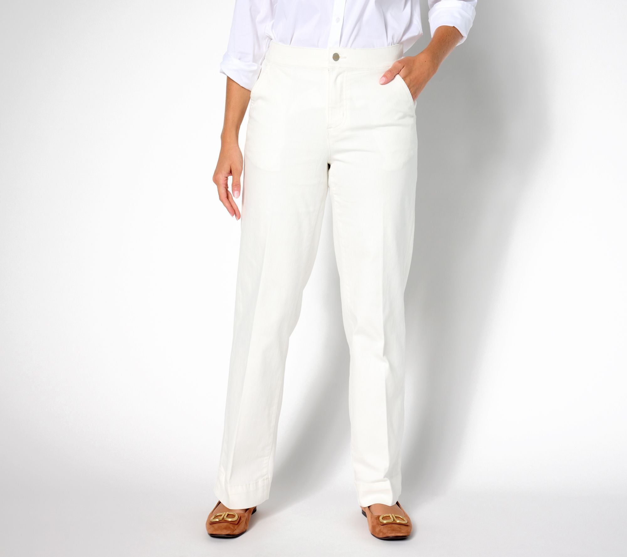 Signature Color Perfect Flex Trouser Jean - Warm White