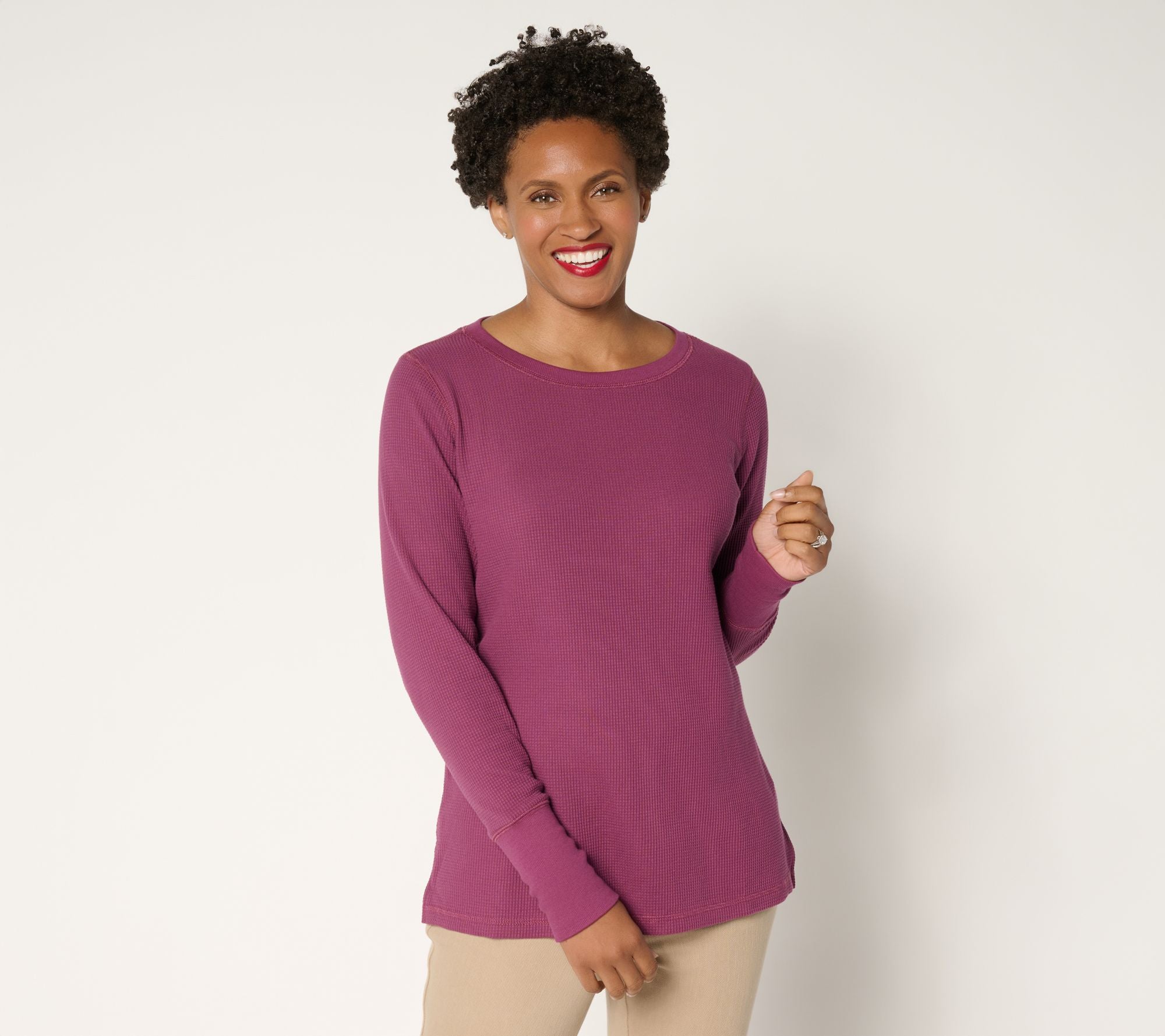 Baby Waffle Layering Top - Plum Wine