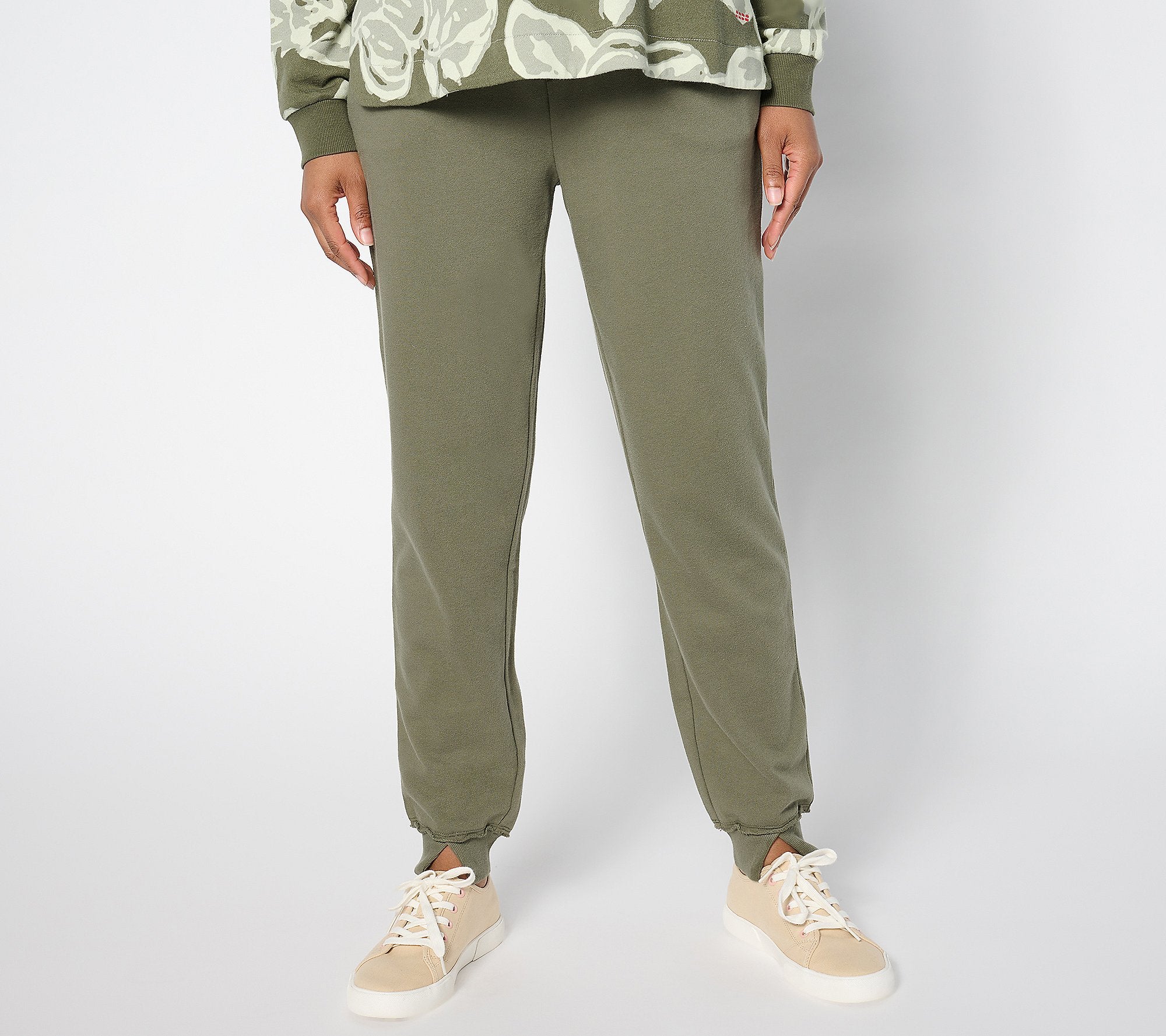 Mixed Media Split Hem Jogger
