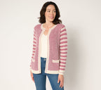Chic Open Front Sweater Jacket - Berry