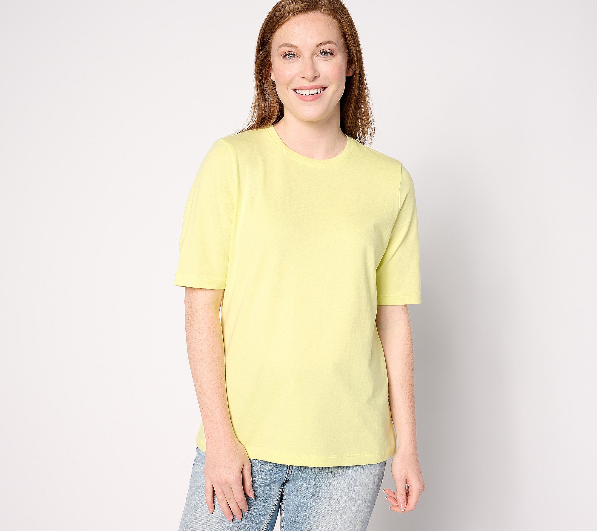 Essential True Cotton Jersey Elbow Sleeve Top
