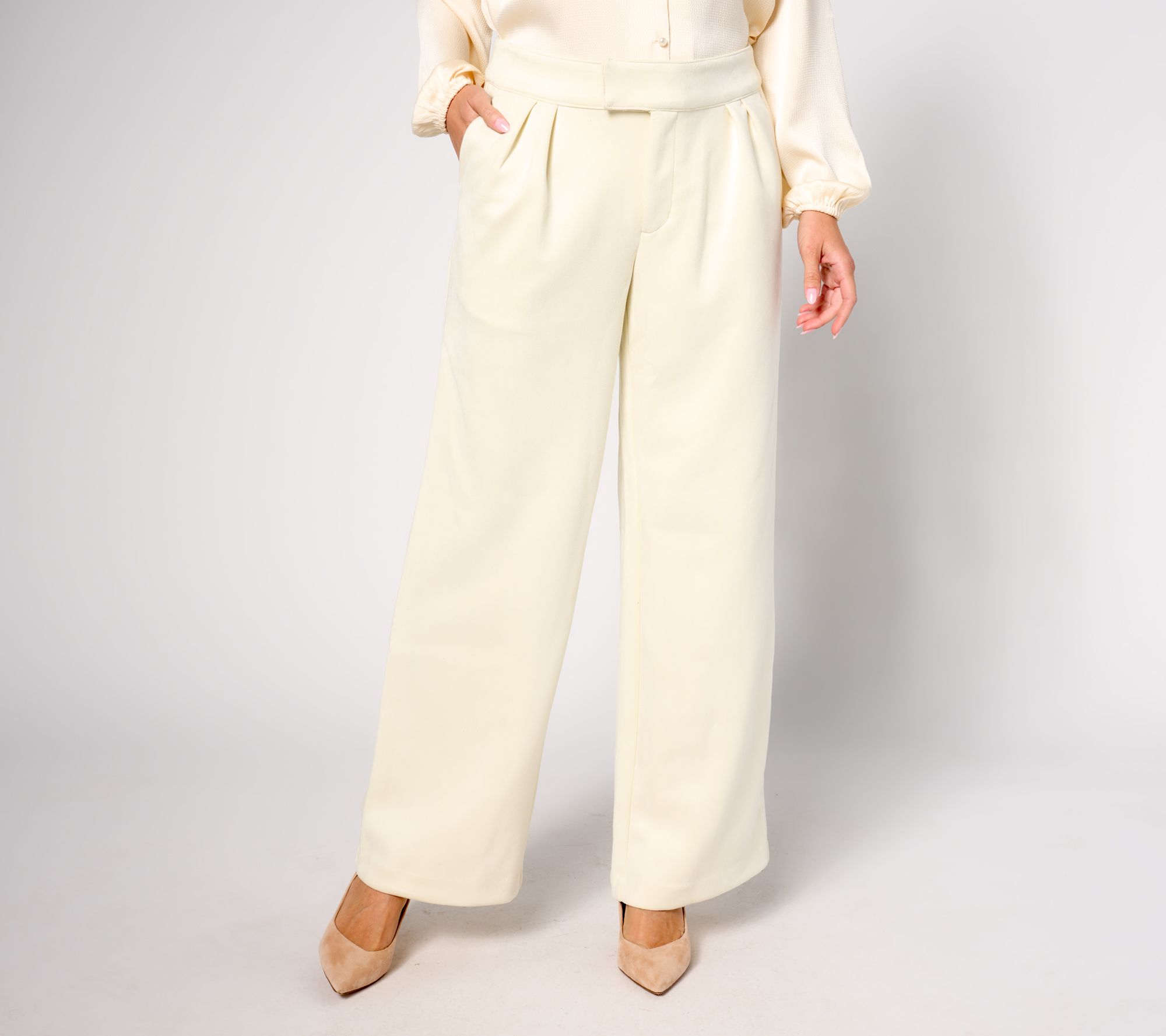Ryder Faux Suede Trouser Pants - Natural