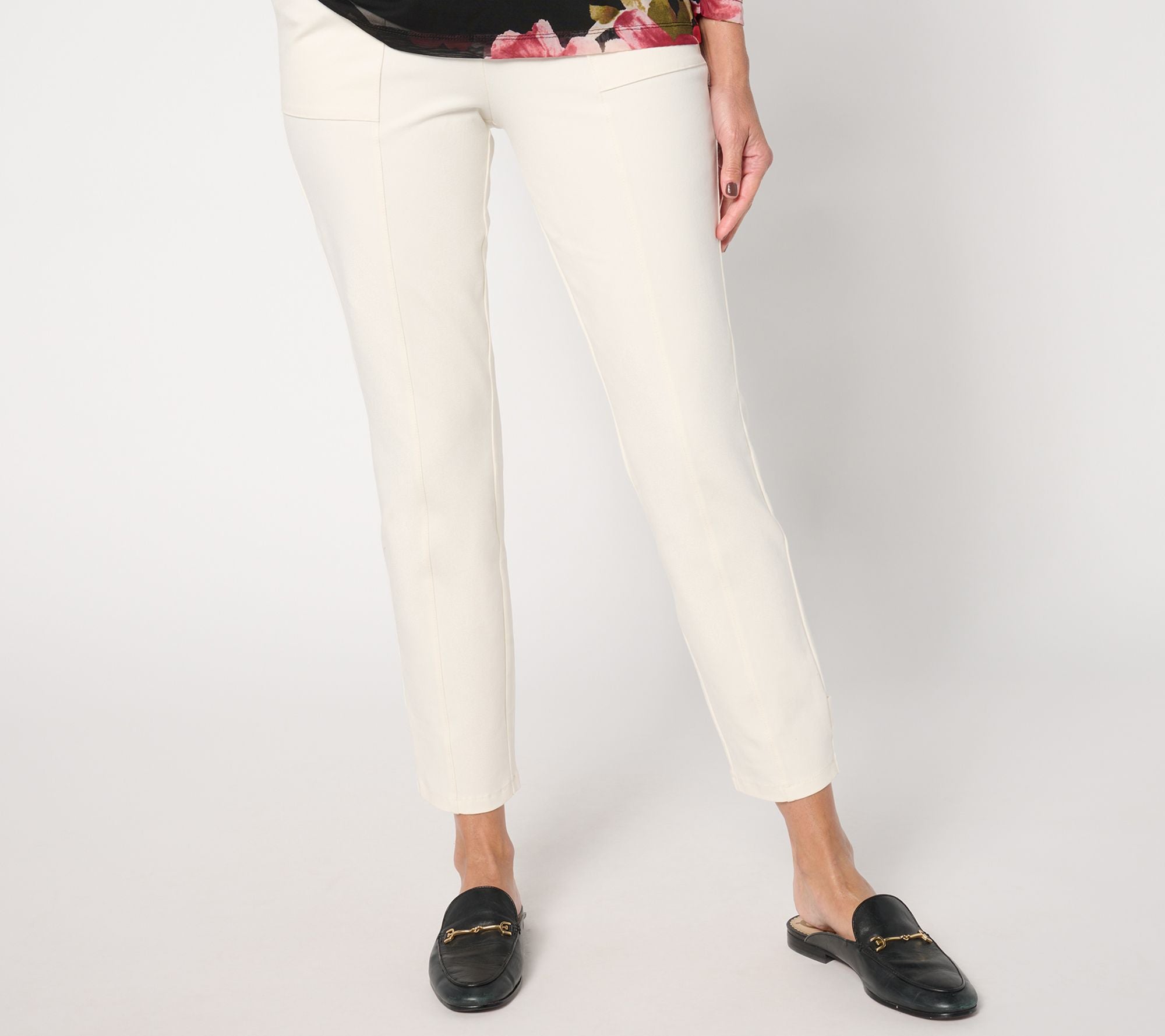 Weekend Premium Stretch Slim-Leg Ankle Pants w/ Tab - Sugar Cane