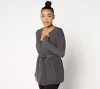 Wrap Front Belted Cardigan - Charcoal