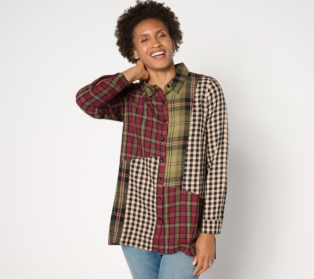 Into the Mix Plaid Tunic