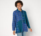 Into the Mix Plaid Tunic - Stargazer Blue