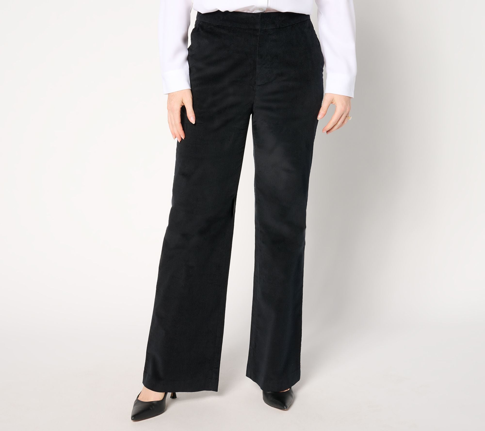 Wide Leg Corduroy Pant - Black