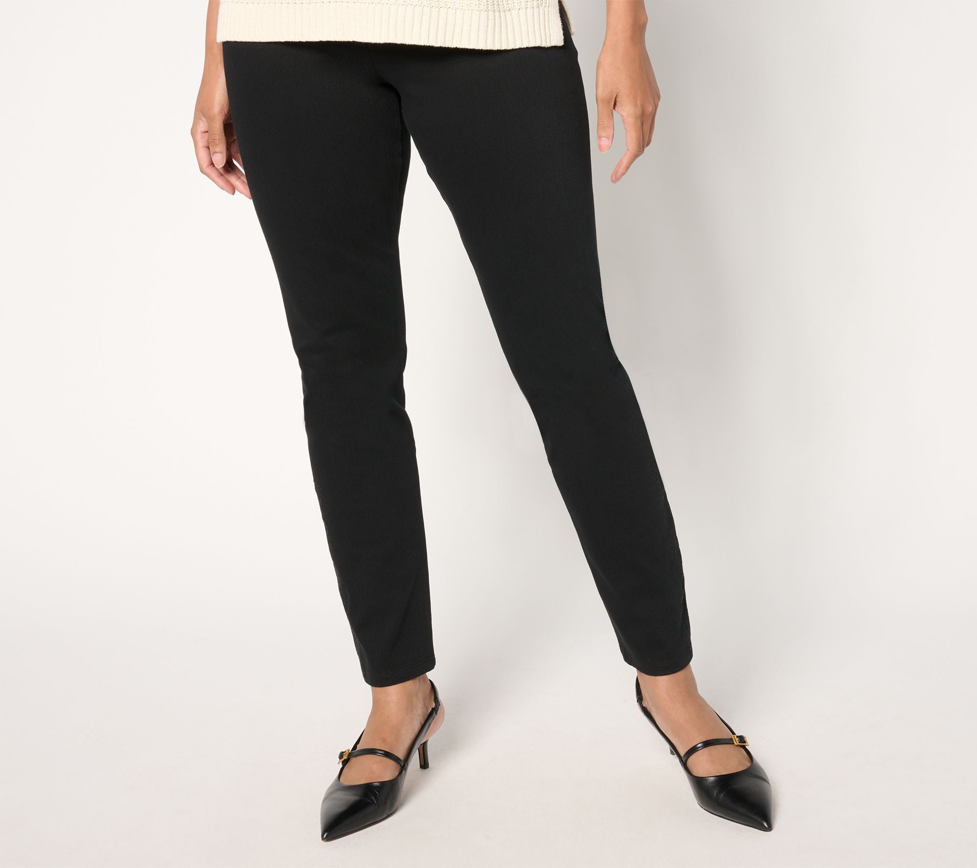 Tummy Control Prime Stretch Denim Pants - Black