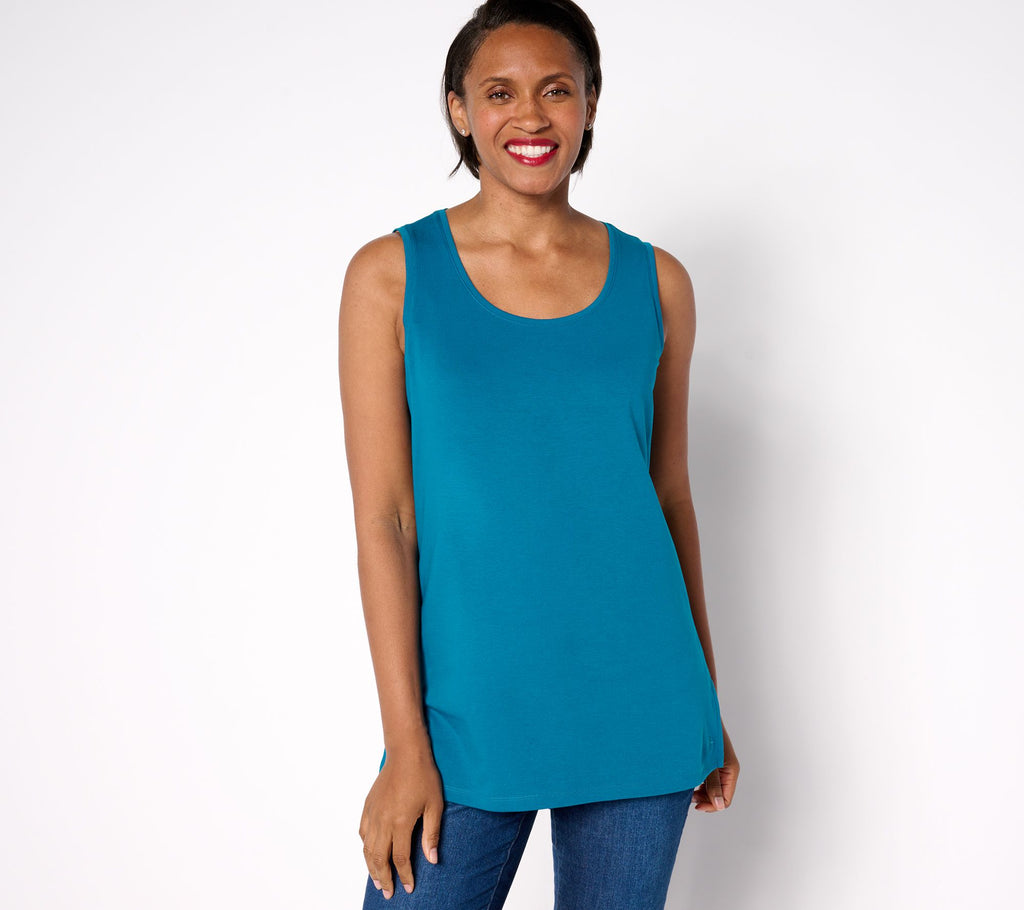 Essentials Micro Pima Rib Tank - Peacock Green