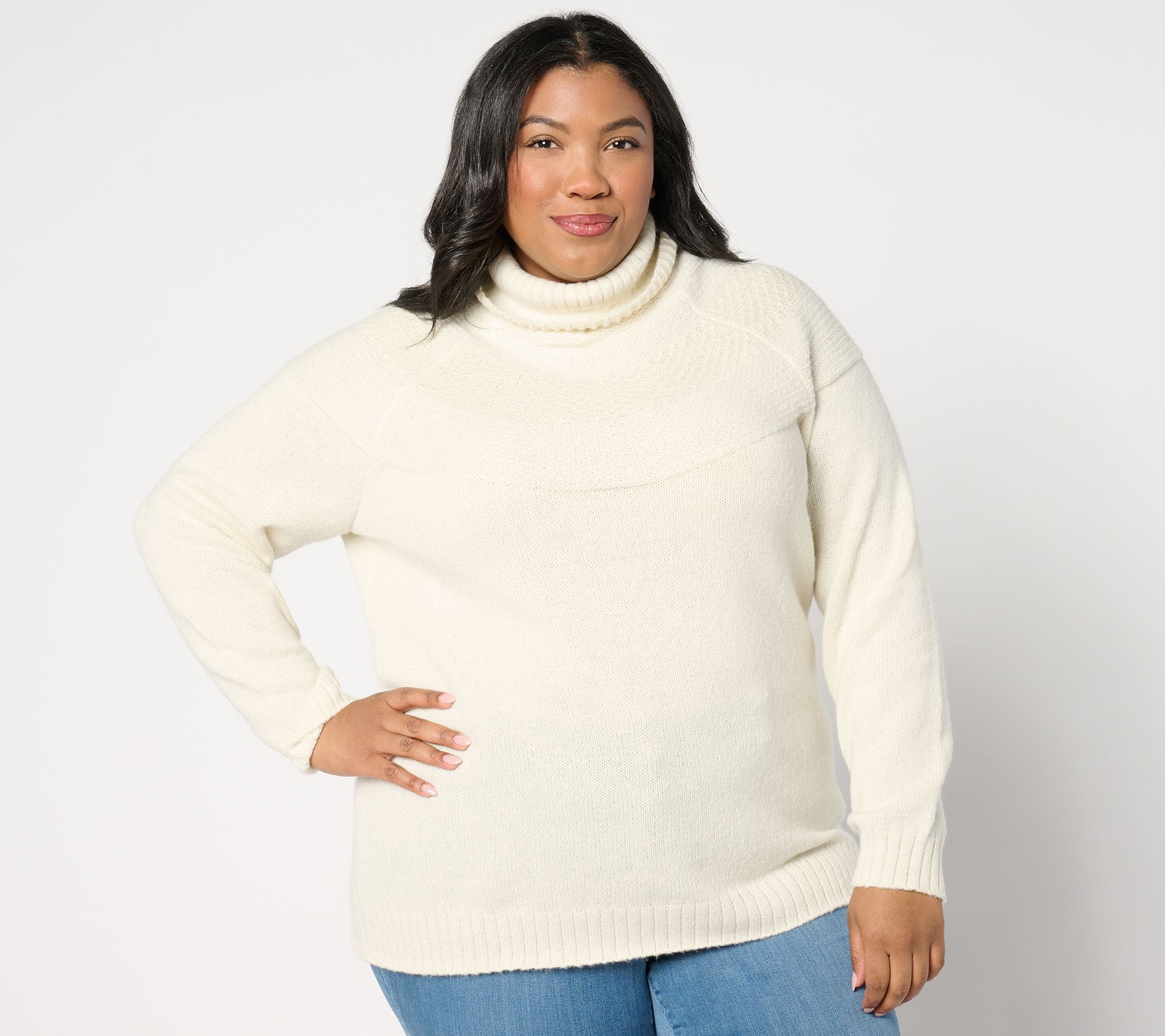 Turtleneck Sweater with Lurex - Ivory