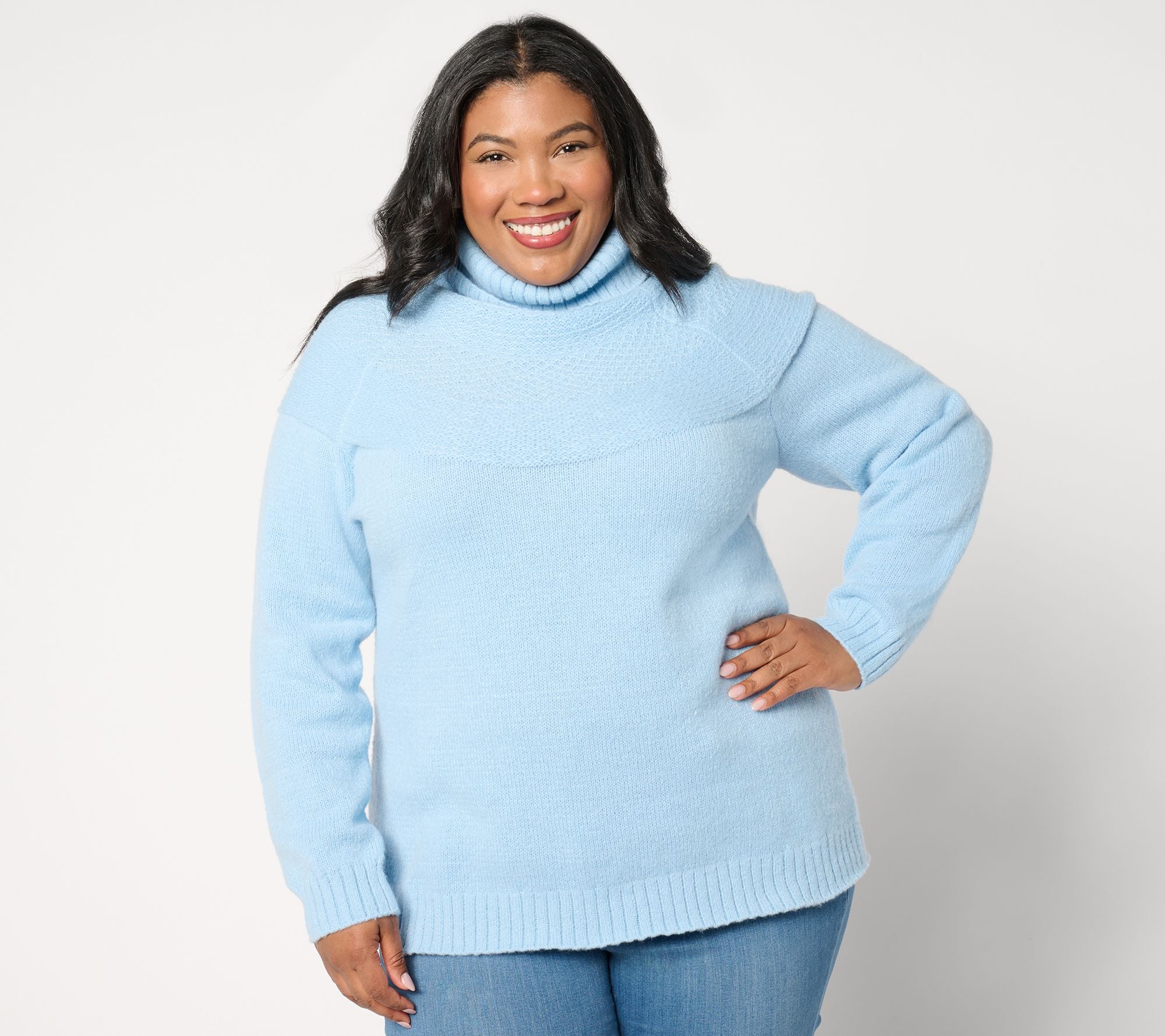 Turtleneck Sweater with Lurex - Winter Sky