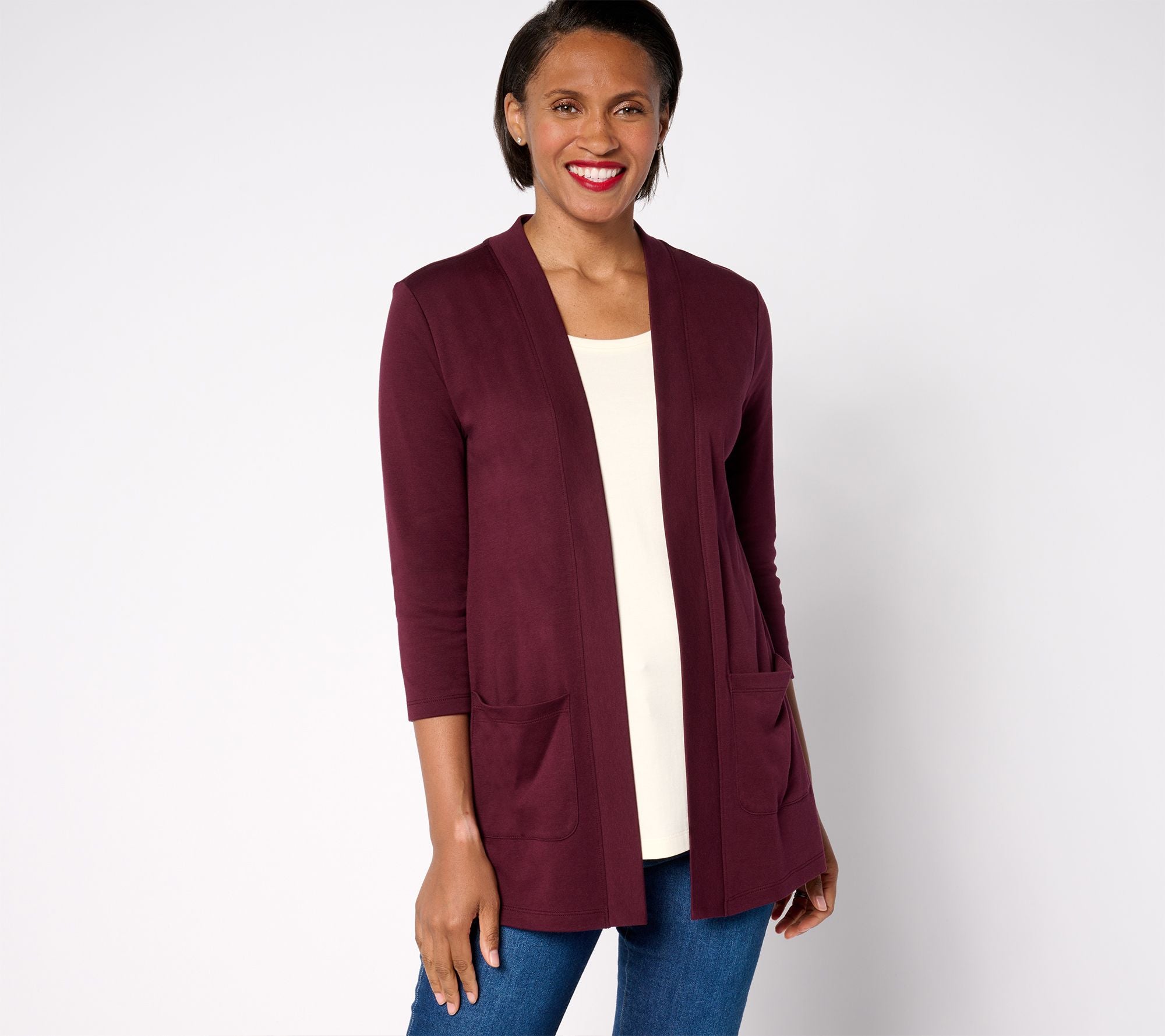 Essentials Pima Cotton Layered Look - Deep Burgundy