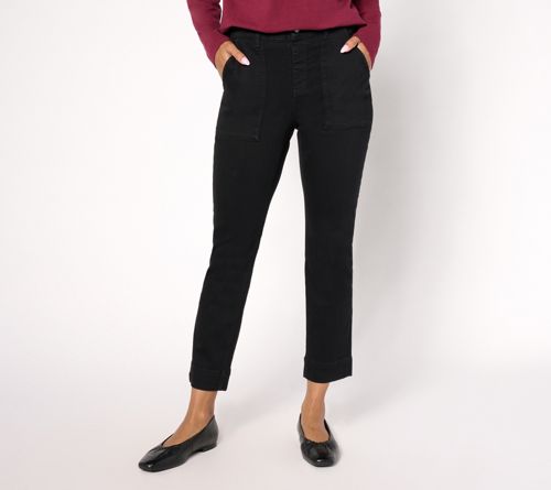 Black Easy Stretch Straight Leg Ankle Jean