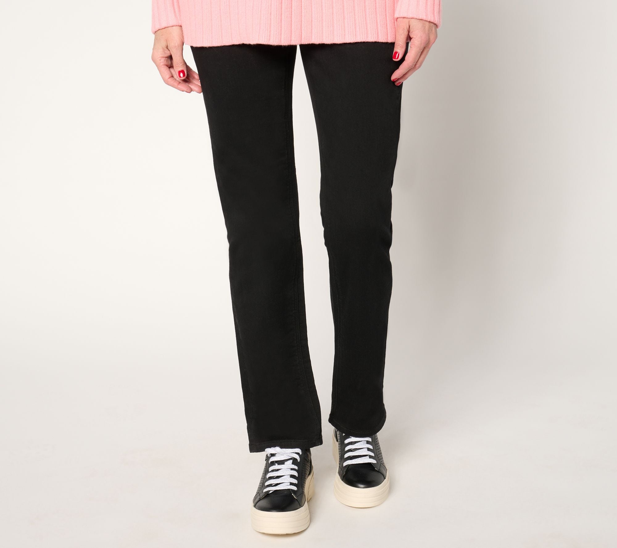Comfy Knit Straight Leg Pull-On Jean - Black
