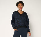 Asymmetric French Terry Sweatshirt - MidnightLeopard