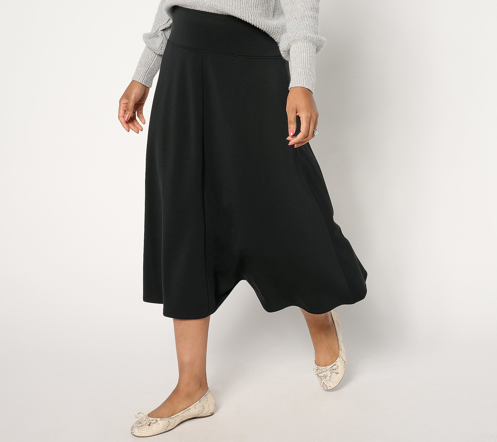 Pull-On Scuba Knit Circle Skirt