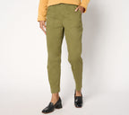 EasyWear Twill Slim Straight Ankle Pant - Deep Olive
