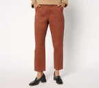 EasyWear Twill Slim Straight Ankle Pant - Saddle Brown
