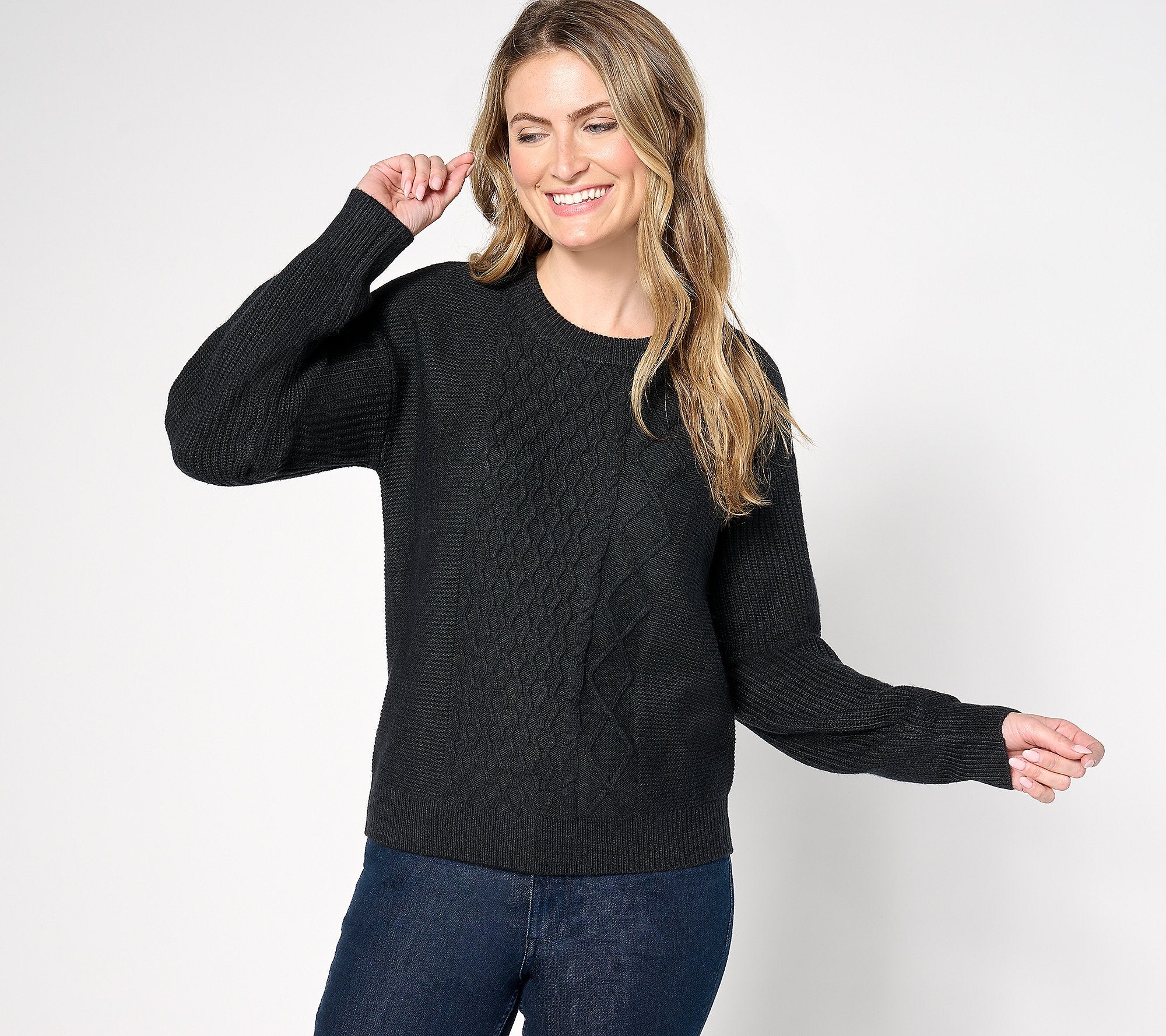 Mixed Stitch Crewneck Sweater