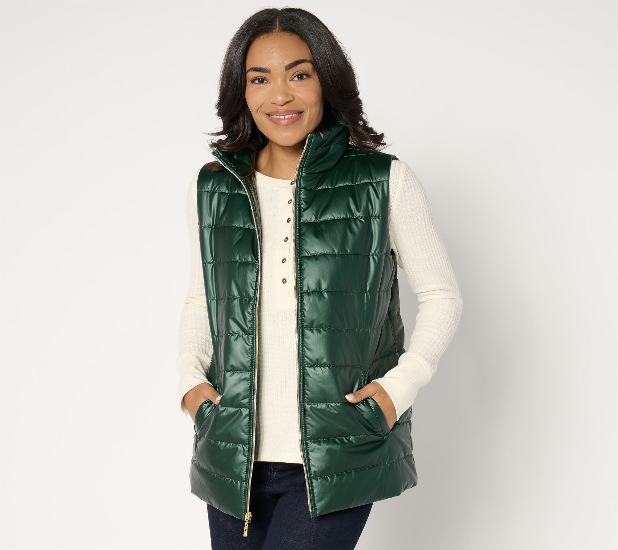 Jingle Belles by Kim Gravel Shine Bright Vest - Evergreen