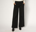 TripleLuxe Twill Palazzo Topstich Jean - Black