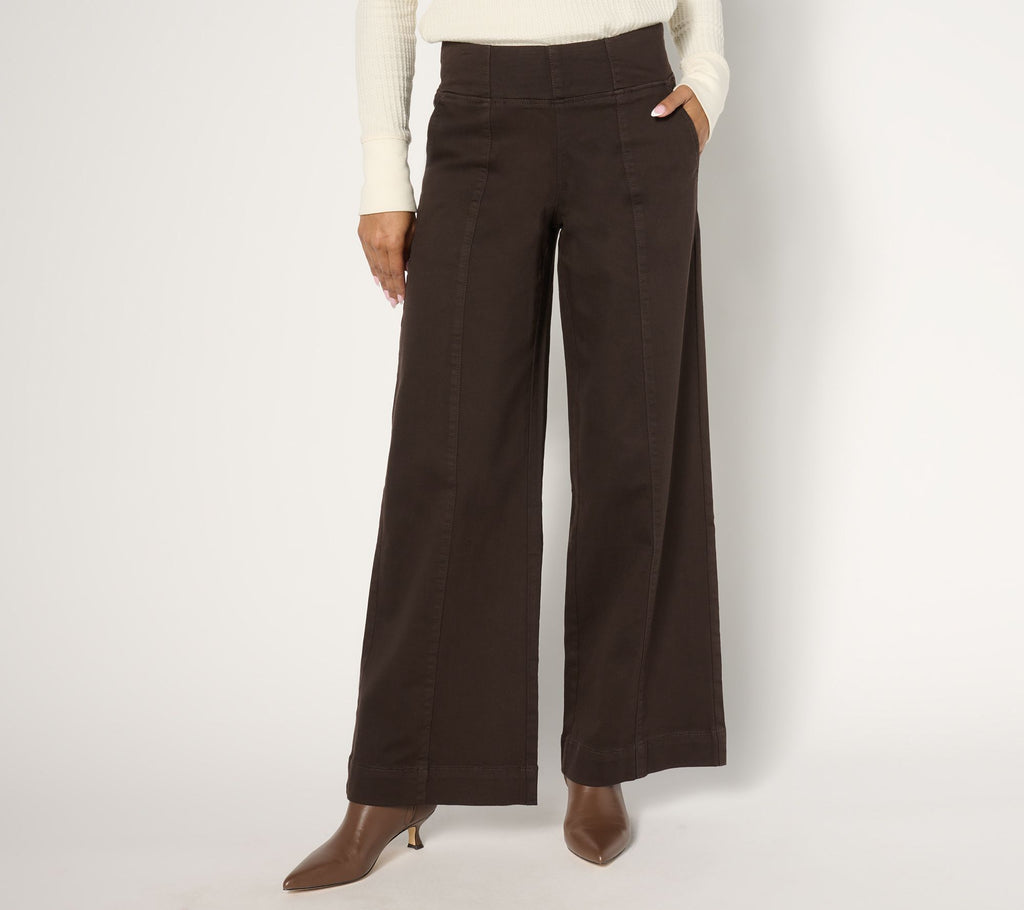 TripleLuxe Twill Palazzo Topstich Jean - Ganache
