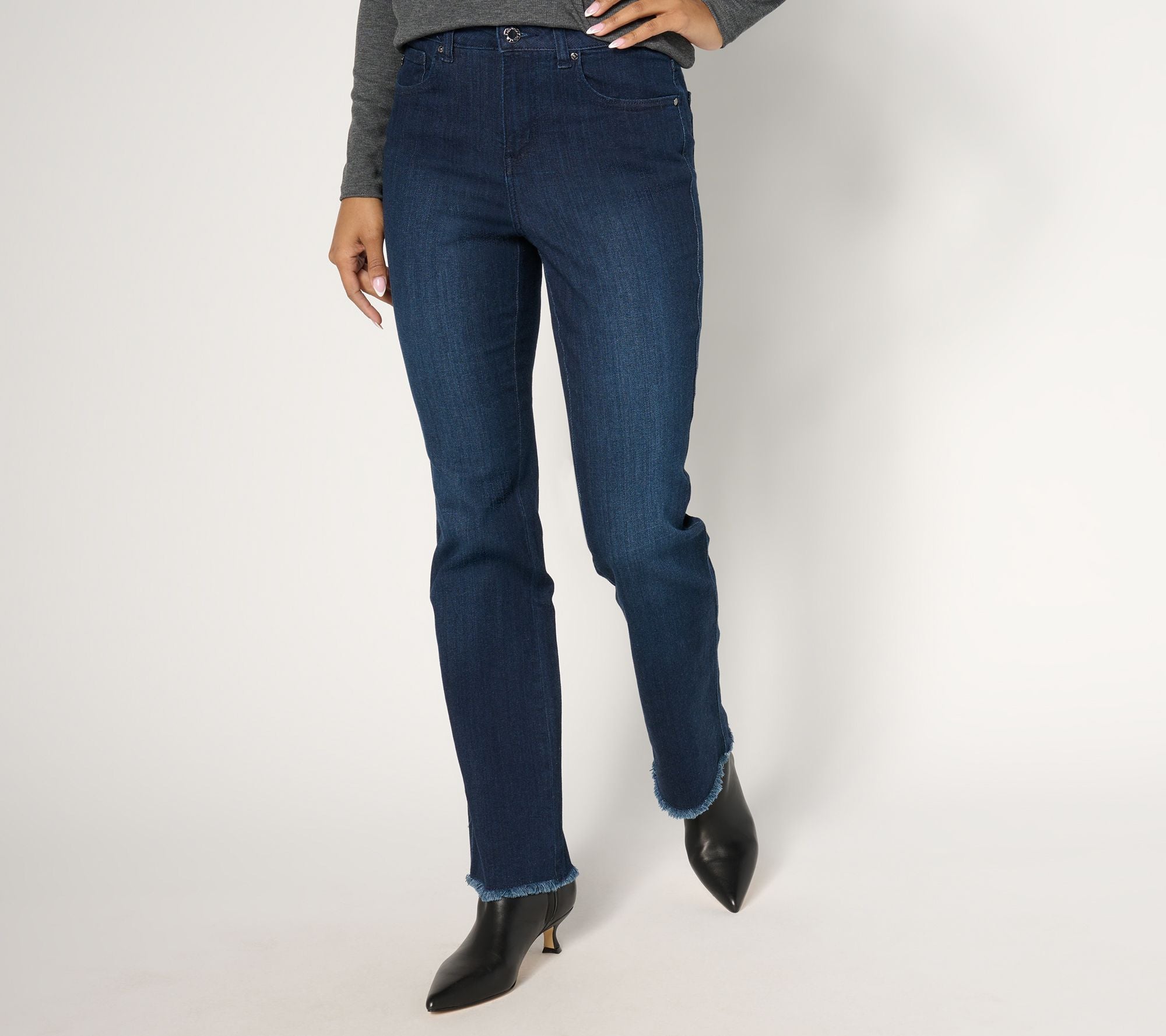 Primabelle Denim Frayed Baby Boot Jean - Dark Indigo