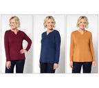 Essentials So Soft Jersey 3-Pack Long Sleeve Tops - Burg/Btrsch/Nvy