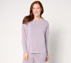 Plush Knit Round Neck Top - Dusty Lavender