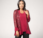 Occasions Petite Sequin Cardigan & Knit Tank Set