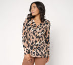 TripleLuxe Knit Fierce & Femme V-Neck Top - Portabella