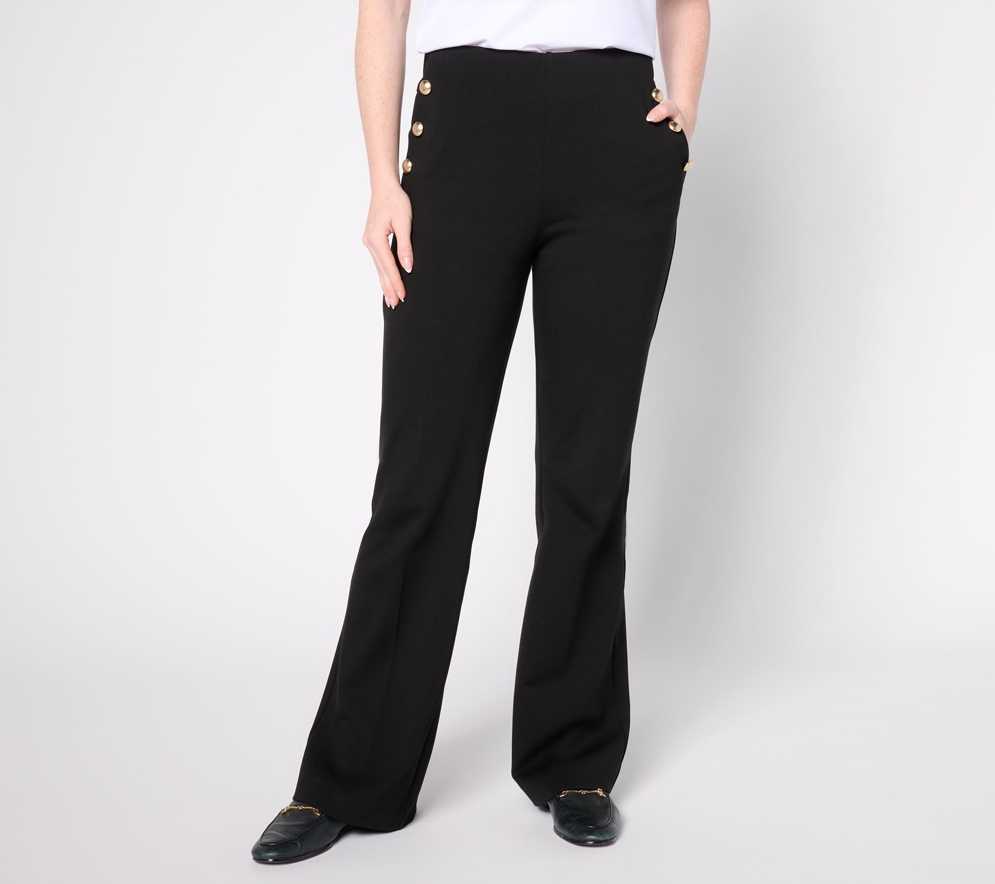 Smart Ponte 350 High Waist Boot Cut Pants - Black