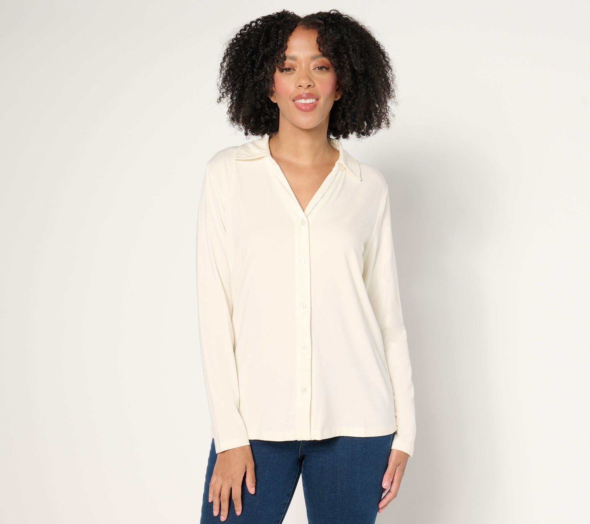 Adaptive Essentials So Soft Jersey Crew Neck Top - Natural
