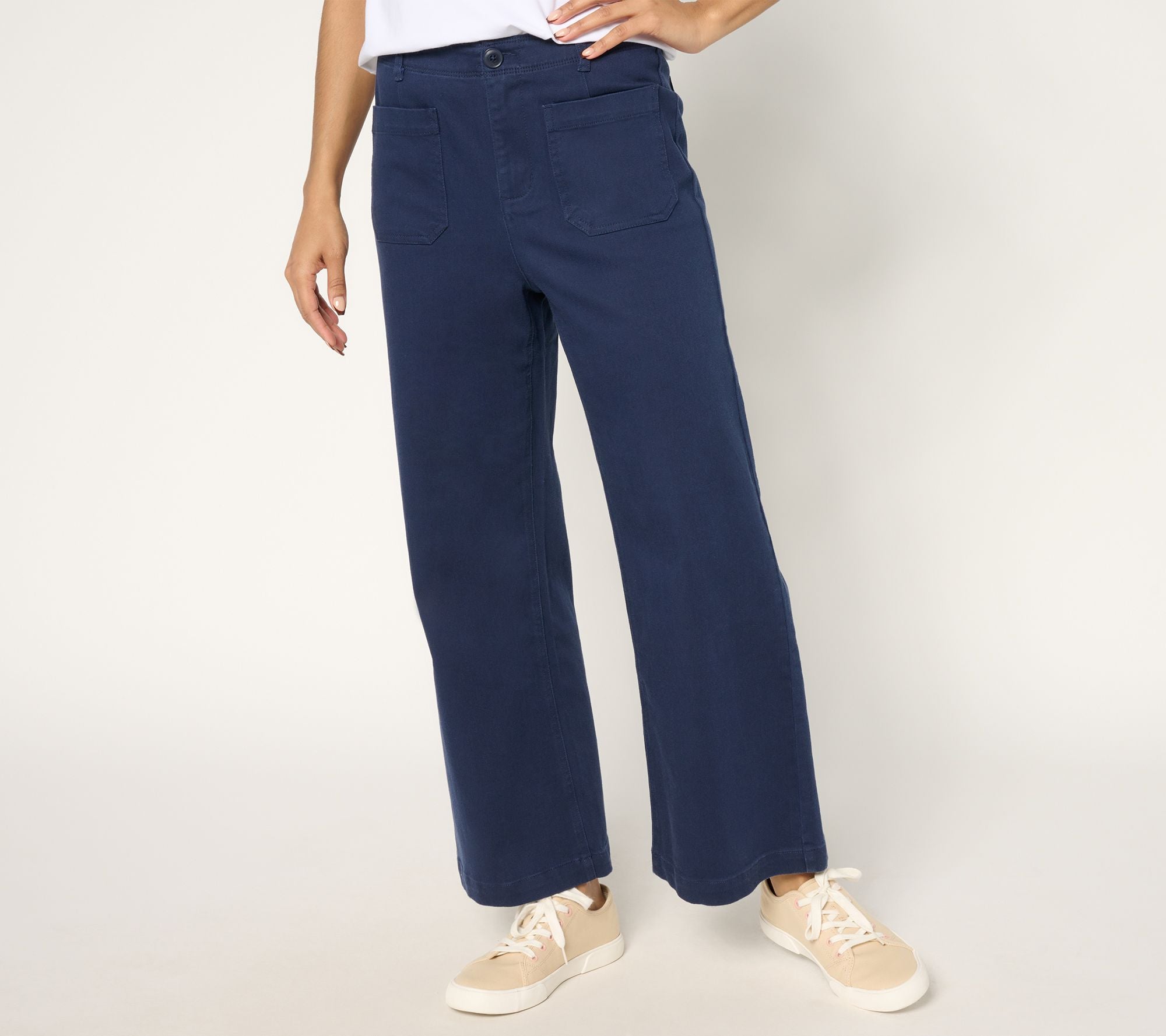 x Amy Stran Ankle Length Wide Leg Pant - Navy