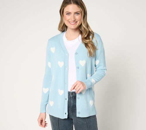 Falling in Love Fuzzy Heart Cardigan