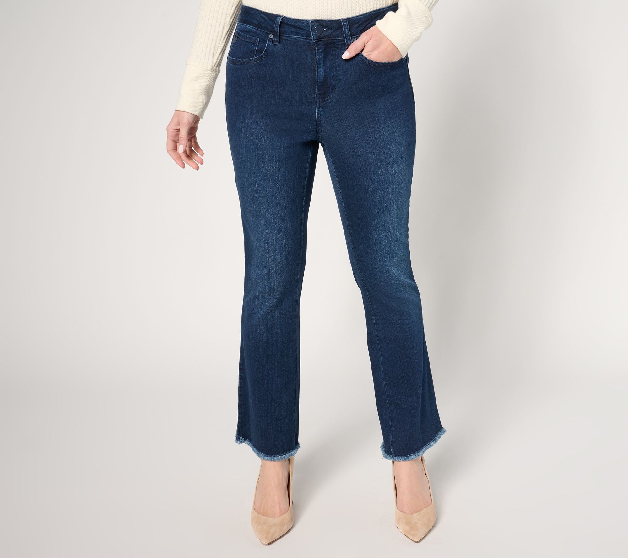 TripleLuxe Denim Ankle Flare Jean - Dark Indigo