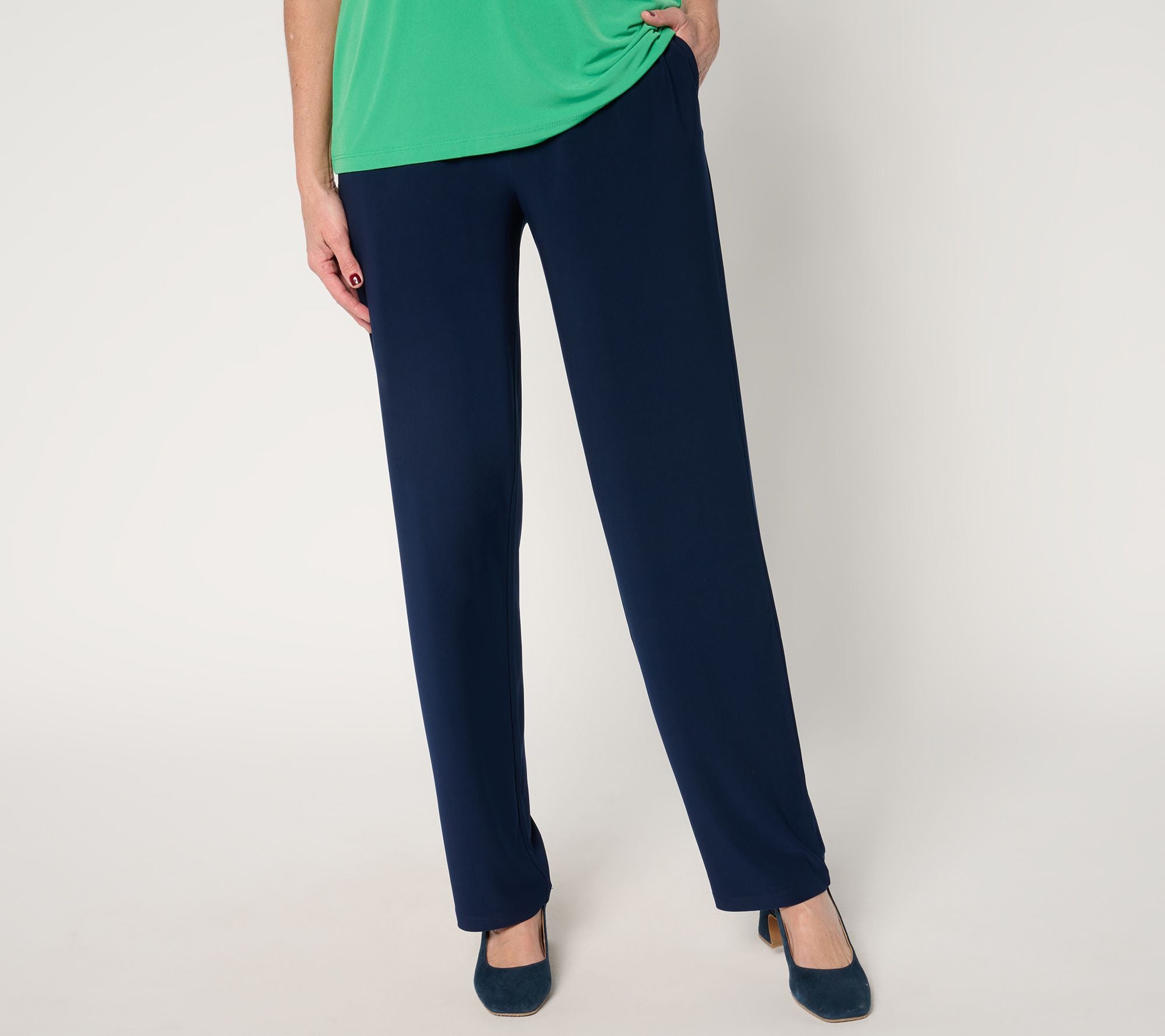 LK Luxe Pull-On Pants with Pockets - Navy